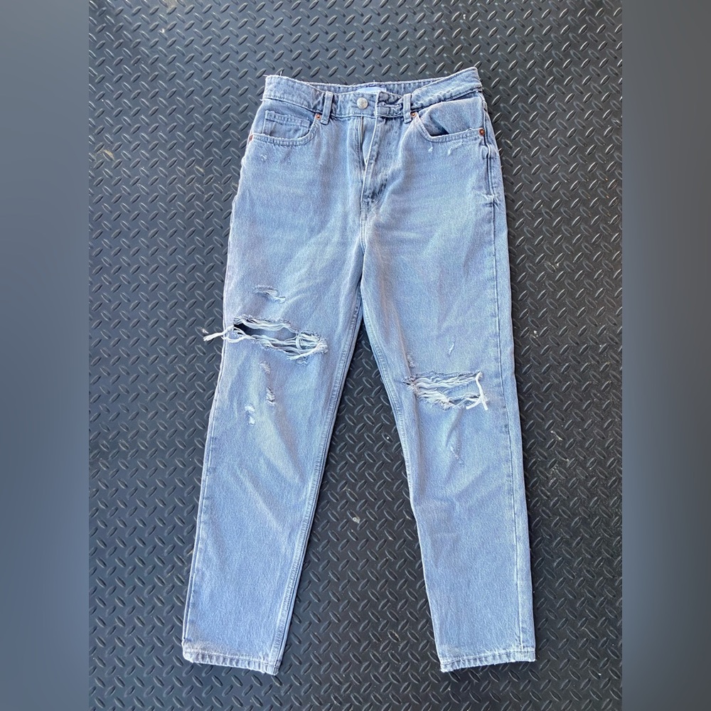 Grey Ripped Zara Jeans